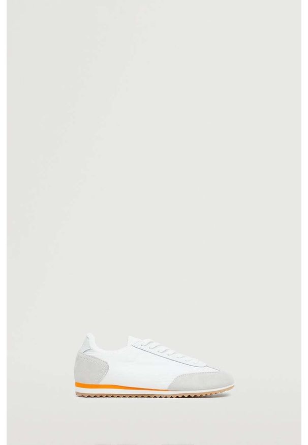 mango - Mango sneakersy Pace kolor biały. Nosek buta: okrągły. Zapięcie: sznurówki. Kolor: biały. Materiał: guma