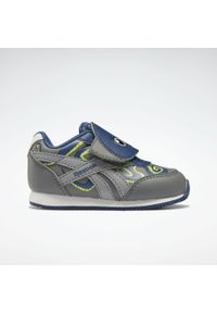 Buty do chodzenia niemowlęce Reebok Royal CL Jogger. Zapięcie: rzepy. Kolor: niebieski, wielokolorowy, żółty. Materiał: guma, syntetyk, materiał. Szerokość cholewki: normalna. Model: Reebok Royal. Sport: turystyka piesza