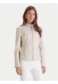 Guess Kurtka z imitacji skóry W6RL52 WL850 Écru Regular Fit. Kolor: kremowy. Materiał: skóra #1