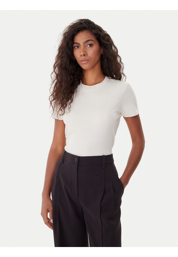 Calvin Klein T-Shirt LV044C216G Écru Regular Fit. Materiał: bawełna