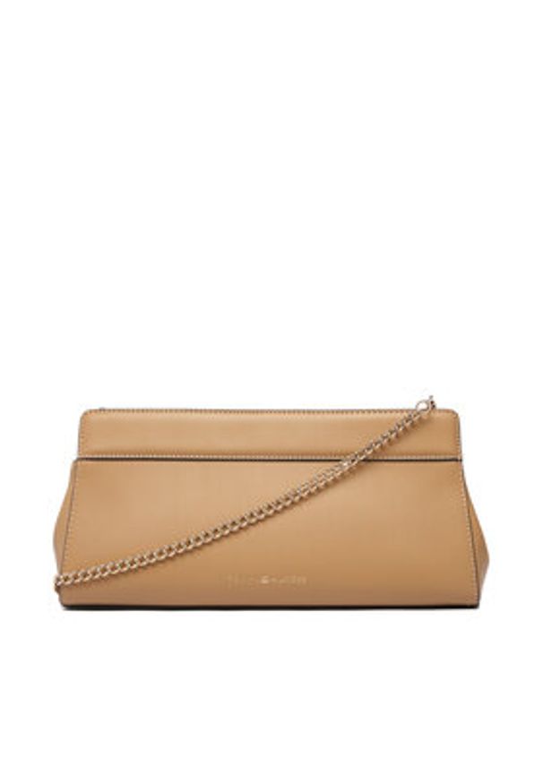 TOMMY HILFIGER - Tommy Hilfiger Torebka Th Modern Clutch AW0AW18727 Brązowy jasny. Kolor: brązowy. Materiał: skórzane