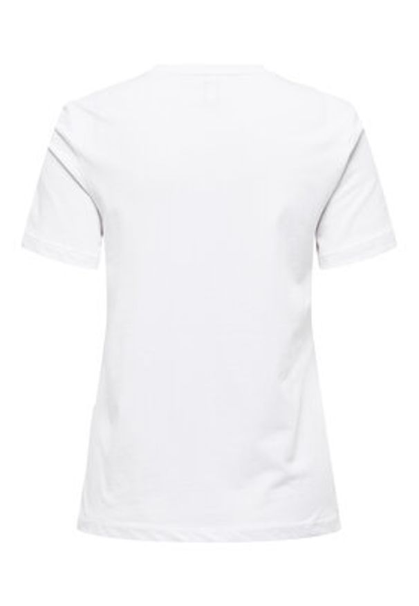 only - ONLY T-Shirt Emma 15329752 Biały Regular Fit. Kolor: biały. Materiał: bawełna