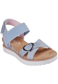 skechers - Sandały Skechers Miss Desert Kiss Hi, Dzieci. Kolor: niebieski. Materiał: materiał