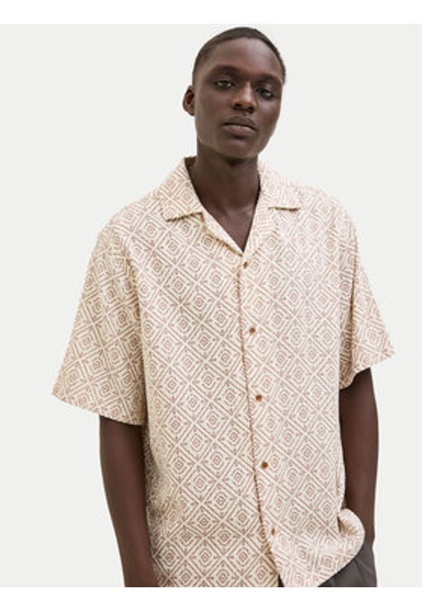 Jack & Jones Koszula Bluvincent 12273289 Beżowy Relaxed Fit. Kolor: beżowy. Materiał: bawełna