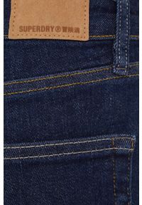 Superdry jeansy damskie medium waist. Kolor: niebieski