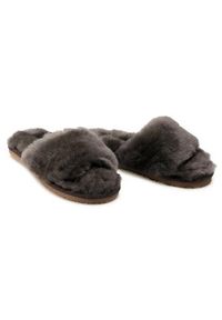 Mou Klapki Sheepskin Fur Slide Slipper FW161001L Szary. Kolor: szary. Materiał: skóra #5