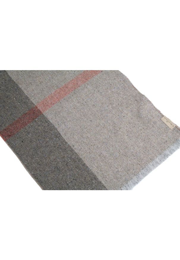 Męski Szalik z Wełną i Jedwabiem - V. Fraas - Odcienie Beżu, Melanż. Kolor: beżowy, brązowy, wielokolorowy. Materiał: wełna, jedwab. Wzór: melanż. Sezon: zima, lato. Styl: elegancki, klasyczny