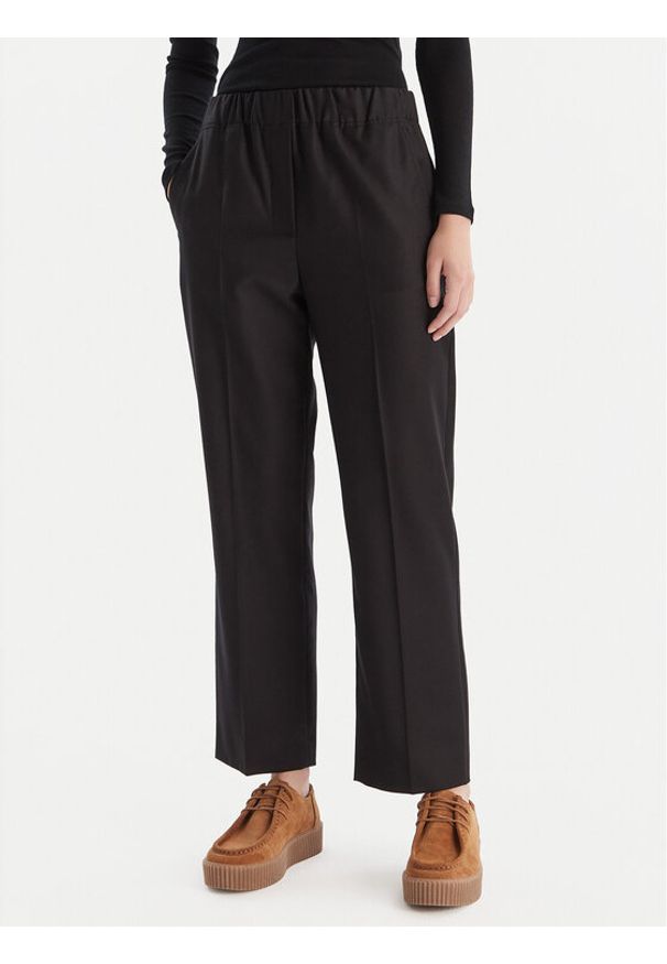 Weekend Max Mara Spodnie materiałowe Hataley 2525136022 Czarny Regular Fit. Kolor: czarny. Materiał: wełna