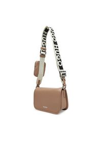 Hugo - HUGO Torebka Bel Crossbody Flap 50541869 Beżowy. Kolor: beżowy. Materiał: skórzane
