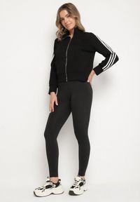 Born2be - Czarne Legginsy z Wysokim Stanem i Przeszyciem Aletila. Okazja: na co dzień. Stan: podwyższony. Kolor: czarny. Styl: casual #7