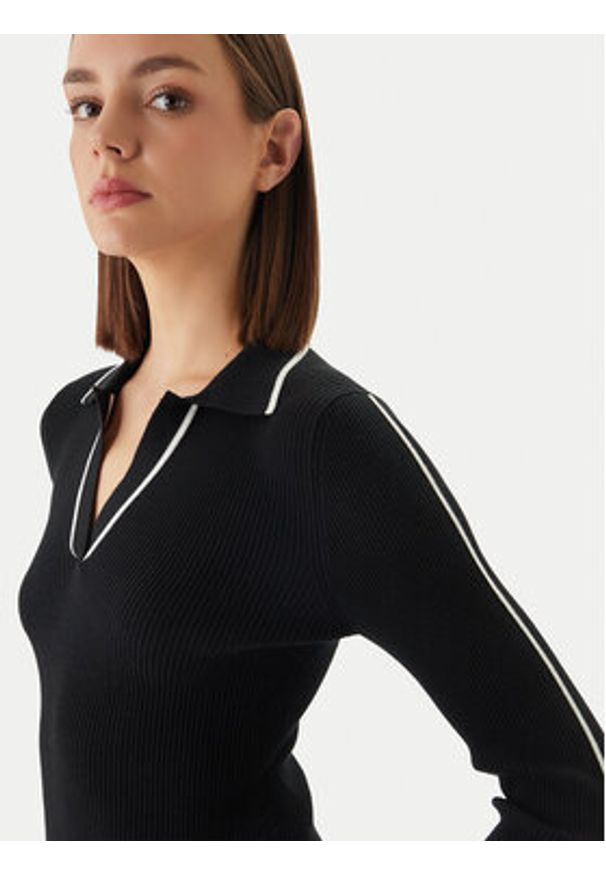 Hugo - HUGO Sweter Samur 50554077 Czarny Slim Fit. Kolor: czarny. Materiał: wiskoza