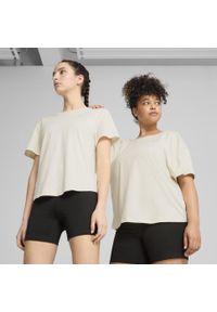 Puma - Damska luźna koszulka MOVE CLOUDSPUN PUMA Alpine Snow White. Kolor: biały, wielokolorowy, beżowy