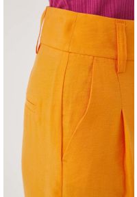 only - Only spodnie damskie kolor pomarańczowy proste high waist. Okazja: na co dzień. Stan: podwyższony. Kolor: pomarańczowy. Materiał: tkanina. Styl: casual #3