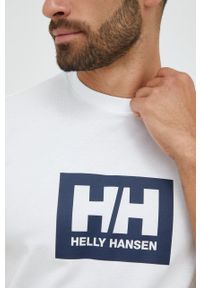 Helly Hansen t-shirt bawełniany kolor biały z nadrukiem 53285-096. Okazja: na co dzień. Kolor: biały. Materiał: bawełna. Wzór: nadruk. Styl: casual #3