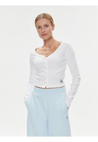 Calvin Klein Jeans Bluzka J20J222570 Biały Regular Fit. Kolor: biały. Materiał: bawełna #1