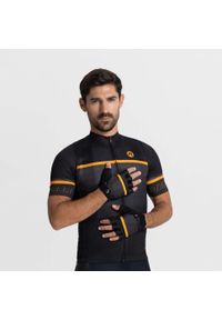 ROGELLI - Rękawiczki rowerowe męskie Rogelli Hero II. Kolor: żółty, czarny, pomarańczowy, wielokolorowy