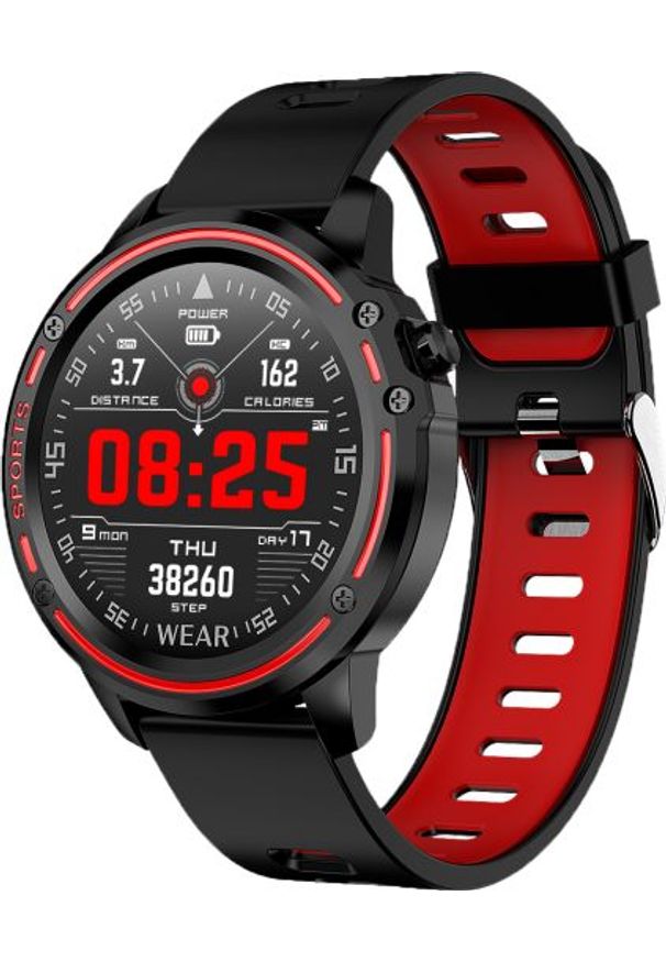WATCHMARK - Smartwatch Watchmark WL8 Czarno-czerwony. Rodzaj zegarka: smartwatch. Kolor: wielokolorowy, czarny, czerwony