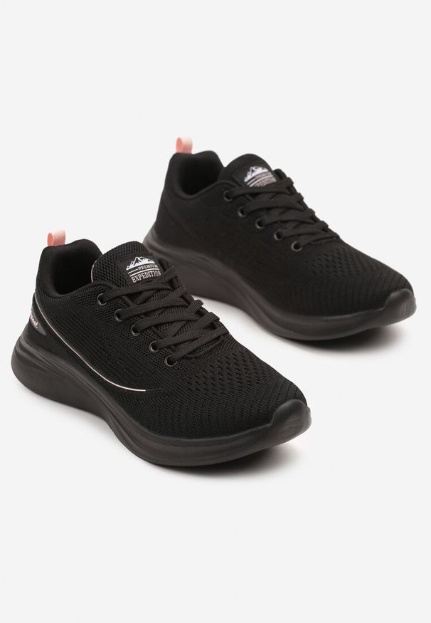 Born2be - Czarno-Różowe Buty Sportowe Sneakersy na Piankowej Podeszwie Talirens. Okazja: na co dzień. Kolor: czarny. Materiał: jeans