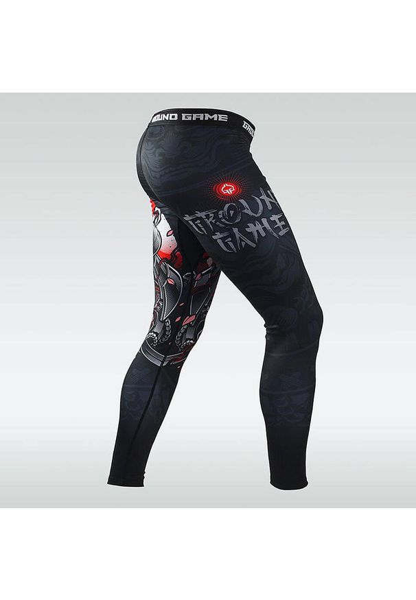 GROUND GAME - Legginsy do MMA męskie Ground Game SAMURAI 2.0. Kolor: czarny. Materiał: poliester, elastan