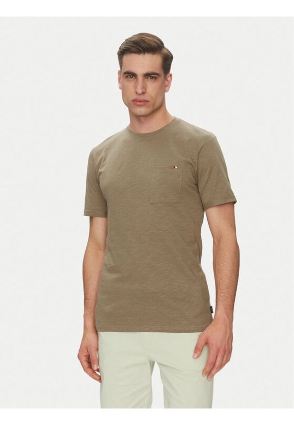 INDICODE T-Shirt Inandorra 41-104 Khaki Regular Fit. Kolor: brązowy. Materiał: bawełna