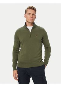 Aeronautica Militare Sweter 262MA1670UL00506 Khaki Regular Fit. Kolor: brązowy. Materiał: bawełna #1