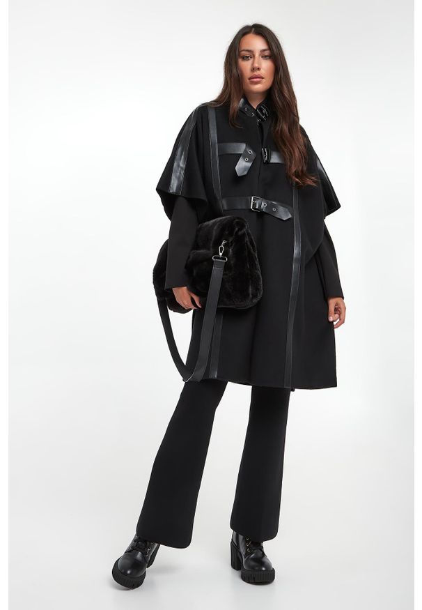 Twinset Milano - Ponczo damskie wełniane TWINSET. Materiał: wełna