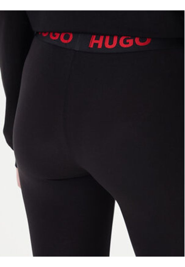 Hugo Legginsy 50495304 Czarny Skinny Fit. Kolor: czarny. Materiał: bawełna
