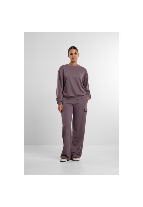 Damski oversize okrągły dekolt Urban Classics Light Terry. Kolor: fioletowy