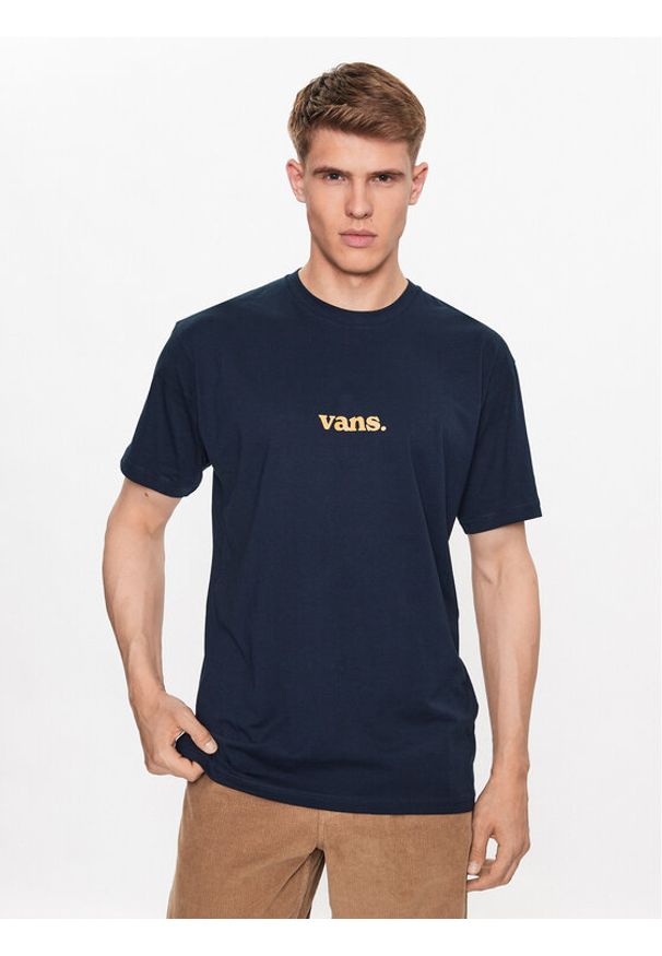Vans T-Shirt Lower Corecase Ss Tee VN0008TK Granatowy Classic Fit. Kolor: niebieski. Materiał: bawełna