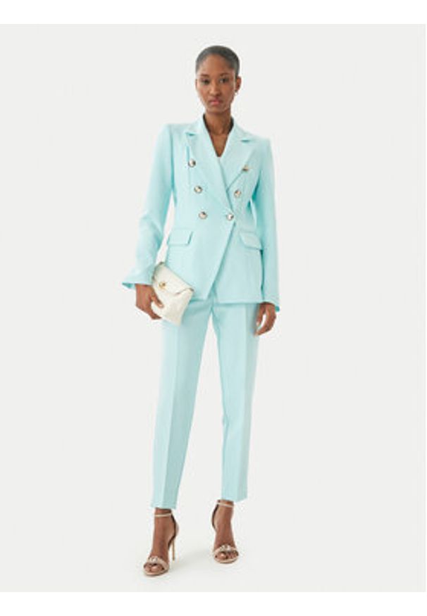 Maryley Spodnie materiałowe 26EB52Z/43AC Turkusowy Regular Fit. Kolor: turkusowy. Materiał: syntetyk