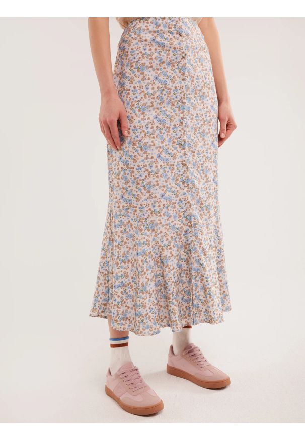 Big-Star - Spódnica damska maxi z wiskozy z motywem kwiatowym Adria 000. Kolor: wielokolorowy. Materiał: wiskoza. Wzór: kwiaty. Styl: elegancki, boho