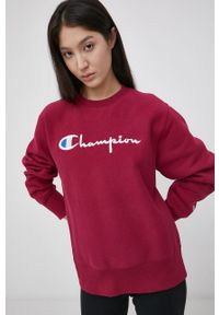 Champion Bluza 114612 damska kolor bordowy z aplikacją. Kolor: czerwony. Wzór: aplikacja #4