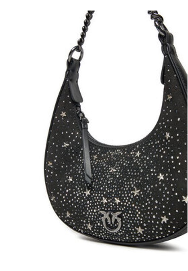 Pinko - PINKO Torebka Brioche Hobo Mini AI 24-25 PLTT 101433 A20F Czarny. Kolor: czarny. Materiał: skórzane, zamszowe