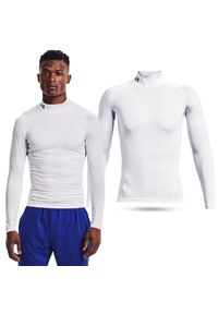 Koszulka termoaktywna męska Under Armour HeatGear długi rękaw. Kolor: biały. Długość rękawa: długi rękaw. Długość: długie #1