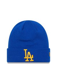 Czapka New Era LA Dodgers League Essential 60364356 - niebieska. Kolor: niebieski. Materiał: akryl, dzianina. Wzór: aplikacja. Sezon: zima. Styl: casual, klasyczny
