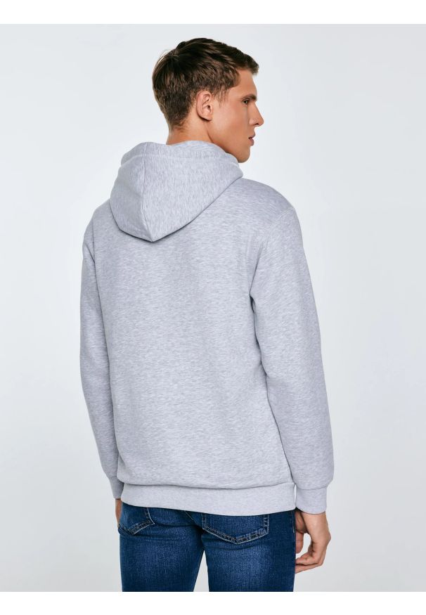 Big-Star - Bluza męska z kapturem z logo BIG STAR szara Ashlyno 901. Typ kołnierza: kaptur. Kolor: szary. Materiał: dzianina, dresówka. Wzór: nadruk