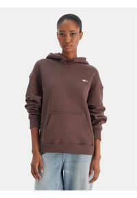 Tommy Jeans Bluza Badge DW0DW19414 Brązowy Boxy Fit. Kolor: brązowy. Materiał: bawełna #1