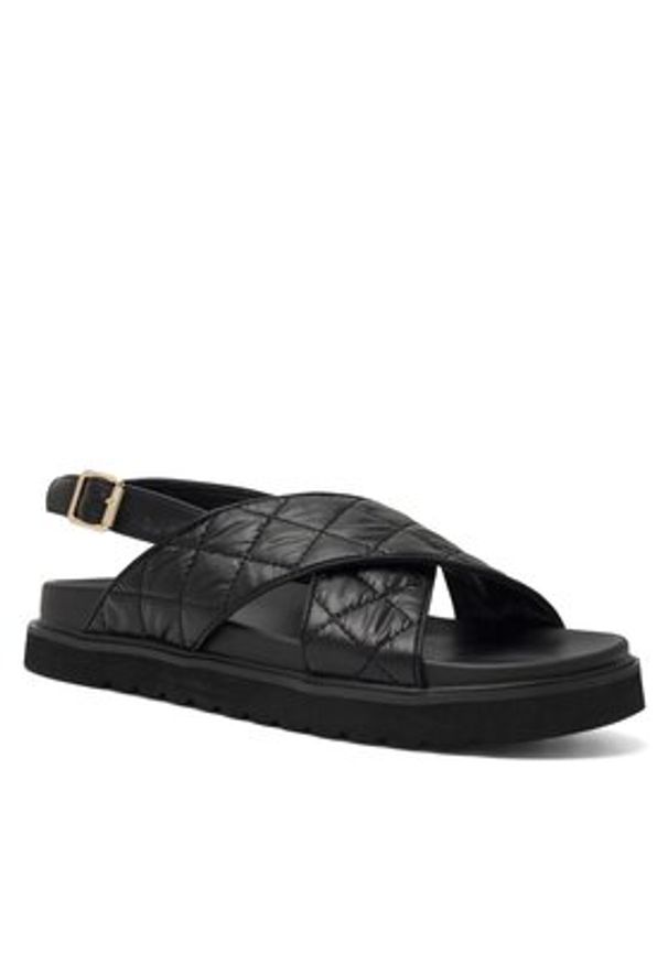 DeeZee Sandały Donna H86009-9 Czarny. Kolor: czarny. Materiał: skóra
