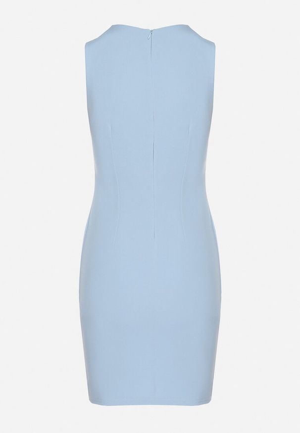Born2be - Jasnoniebieska Ołówkowa Sukienka Bez Rękawów z Wiskozą Nelazira. Okazja: na co dzień. Kolor: niebieski. Materiał: wiskoza. Długość rękawa: bez rękawów. Typ sukienki: ołówkowe. Styl: casual, elegancki, klasyczny
