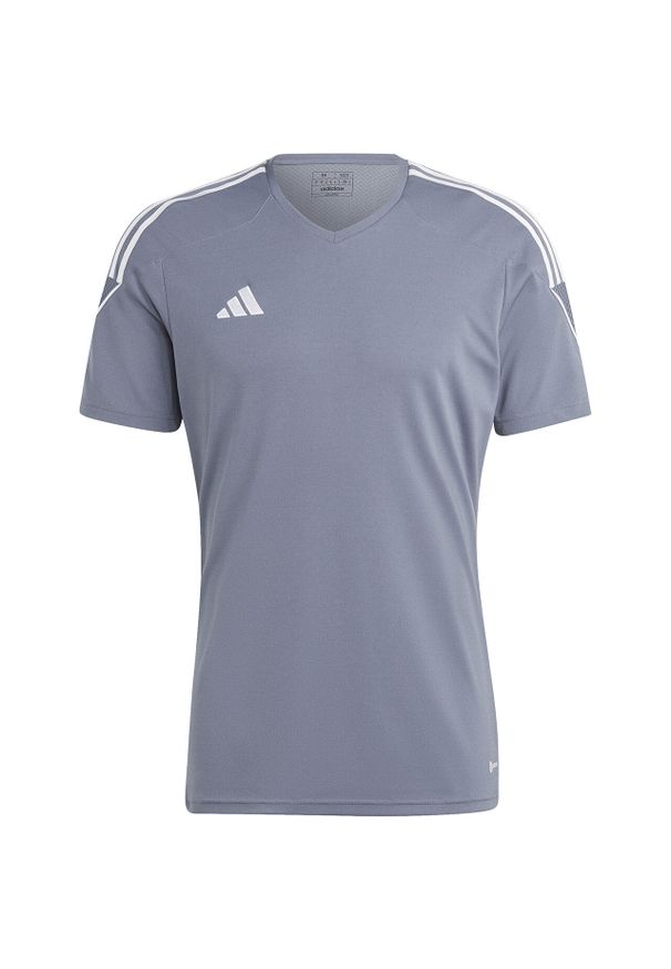 Adidas - Koszulka męska adidas Tiro 23 League Jersey. Kolor: szary, fioletowy, wielokolorowy, biały. Materiał: jersey