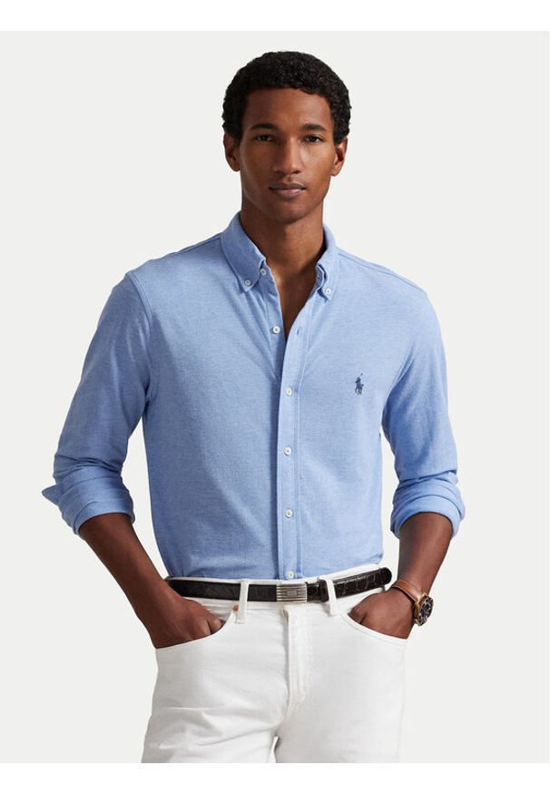 Polo Ralph Lauren Koszula 710654408154 Niebieski Regular Fit. Typ kołnierza: polo. Kolor: niebieski. Materiał: bawełna