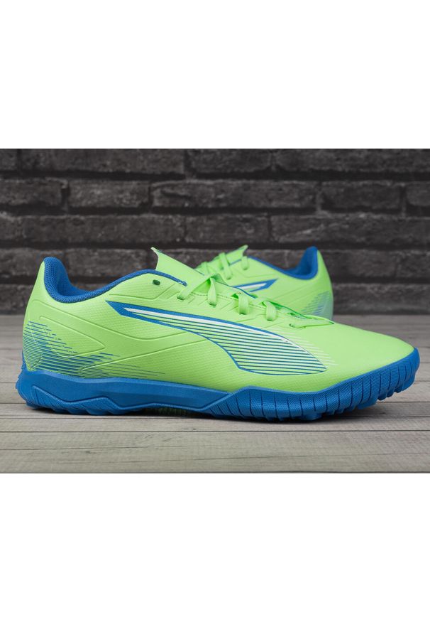 Buty męskie sportowe do gry w piłke nożną Puma ULTRA 5 PLAY TT. Kolor: zielony, niebieski, wielokolorowy, żółty. Sport: piłka nożna