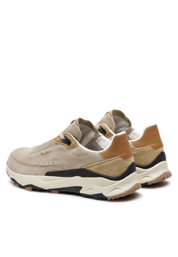 Pepe Jeans Sneakersy PMS60022 Beżowy. Kolor: beżowy. Materiał: zamsz, skóra