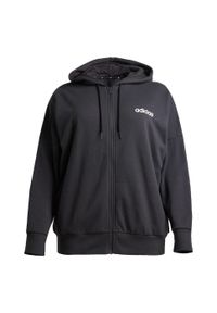 Adidas - Bluza z kapturem Essentials Linear Full-Zip French Terry. Typ kołnierza: kaptur. Kolor: czarny, biały, wielokolorowy. Materiał: polar, materiał. Sezon: zima