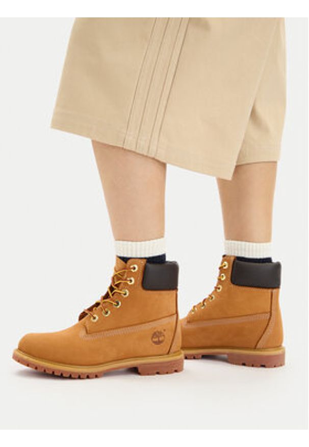 Timberland Trapery TB1103617131 Brązowy. Kolor: brązowy. Materiał: nubuk, skóra