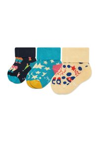 Happy-Socks - Zestaw 4 par wysokich skarpet dziecięcych Happy Socks. Wzór: kolorowy