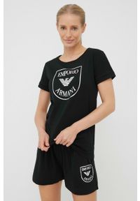 Emporio Armani Underwear piżama bawełniana kolor czarny bawełniana. Kolor: czarny. Materiał: bawełna