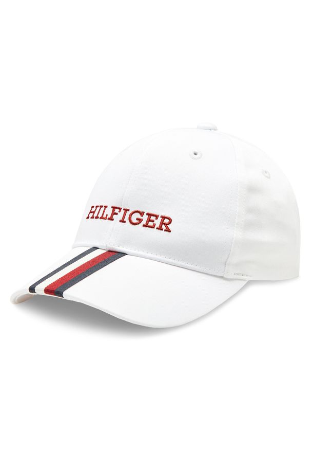 TOMMY HILFIGER - Czapka z daszkiem Tommy Hilfiger AU0AU01738 YCF. Kolor: biały. Materiał: bawełna, materiał