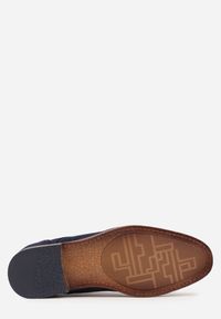 Born2be - Granatowe Sznurowane Półbuty z Imitacji Zamszu w Eleganckim Stylu Rhodica. Okazja: na co dzień, do pracy. Kolor: niebieski. Materiał: zamsz. Styl: elegancki #2