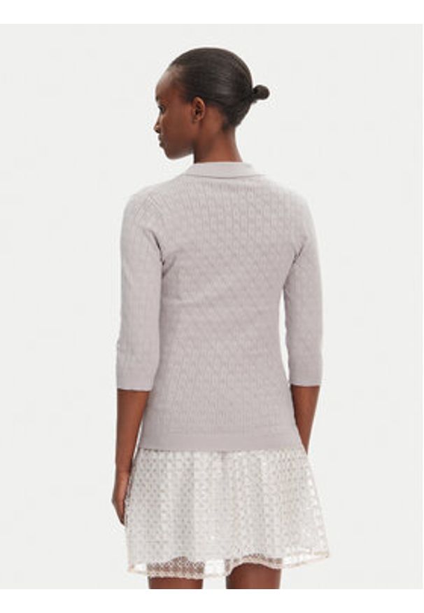 ROTATE Sweter 113785039 Szary Slim Fit. Kolor: szary. Materiał: wiskoza